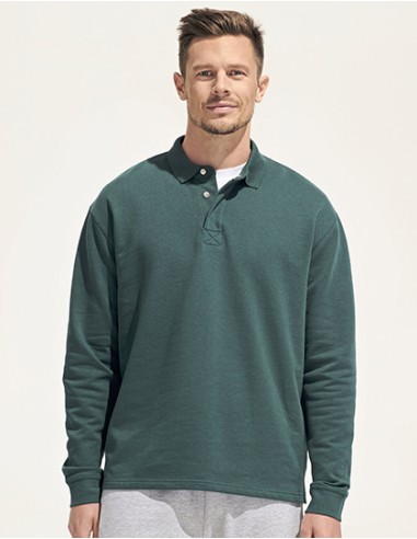 S-03990-Unisex Polo Collar Sweatshirt Heritage
